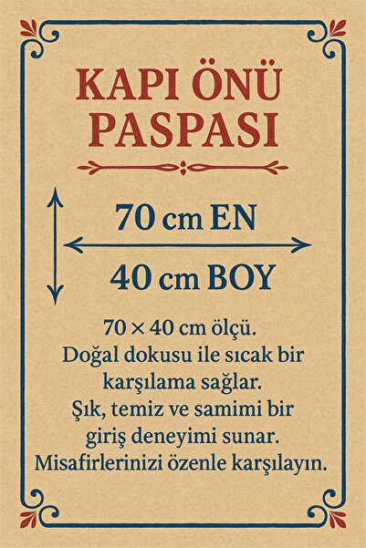 Marrone Kapı Önü Paspas Kapı Süsü Zil Süsü Priz Anahtarlık Süsleri 3'lü takım
