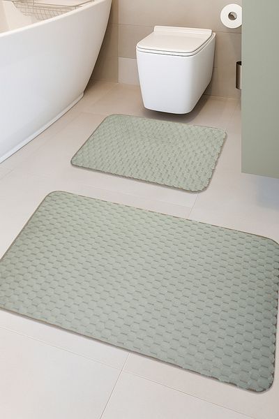 FeelHome Αντιολισθητική βάση Willow, Super Absorbent Σετ πατάκι μπάνιου 2 τεμαχίων Milk Brown