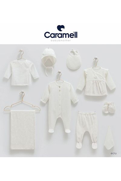 Caramell İncibaby Tiny Lace Premium 100% Cotton 10-Piece Baby Girl Hospital Discharge Set New Season