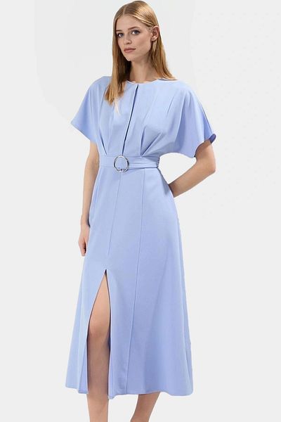 PayBuy A Line Midi Dress Bat Sleeve Polyester Fabric for Daily Style Use