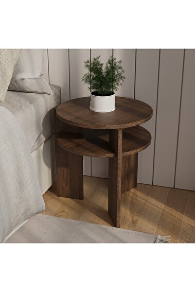 Misinko Ferela Komodin | 45 cm - 2 Raflı Ceviz Renkli