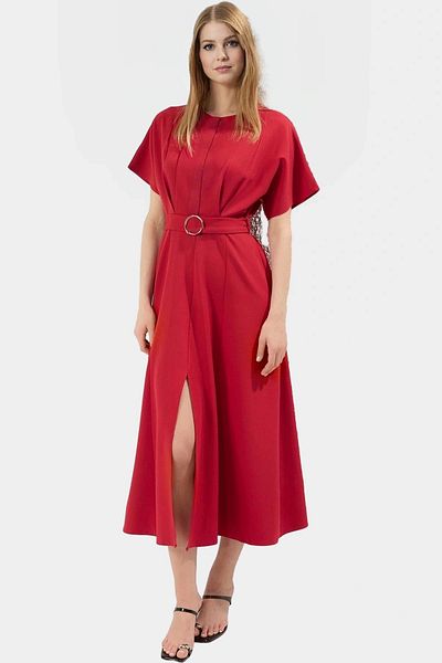 PayBuy A Line Midi Dress Bat Sleeve Polyester Fabric for Daily Style Use