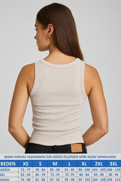 MİO ESTİLO Novelle Wide Strap Ribbed Tank Top