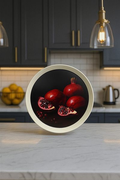 Makri 36 cm Diameter Stylish and Decorative Patterned Round Serving Tray