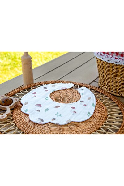 Elias Baby Bebek Mama Önlüğü Alezli Sıvı Geçirmez Organik Müslin %100 Pamuklu...