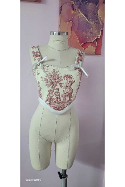 KARDELEN YAPALI BÜSTİYER KIRMIZI VİTANGE ARKADAN BAĞÇIKLI BÜSTİYER