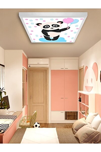 Gökyüzü Panel Genç Odası Avize-60cmx60cm-54watt Led-6500 Kelvin (beyaz)-trendyol Indirimli Avizeler-balonlu Ayıcık