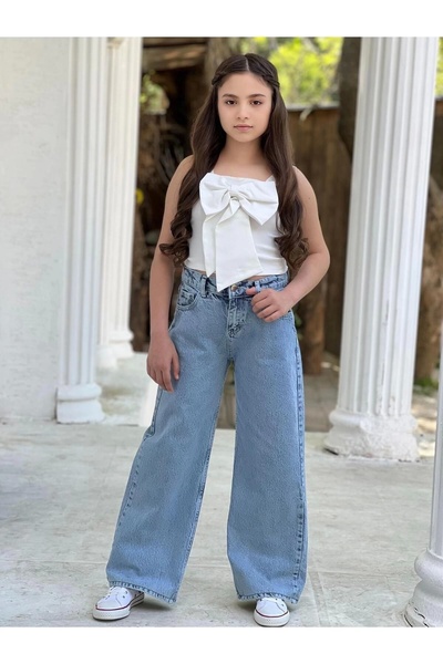 DUDOR KİDS Girl's Cool Jeans Pants (Jeans-Demn)