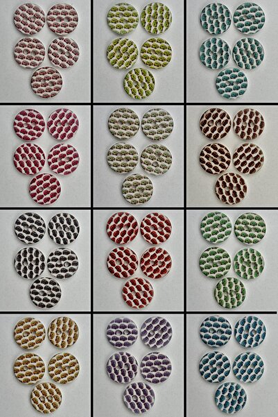 Şirin Yün Küçük Araba Desenli Bebek Düğmesi 60 Adet Her Renkten 5 Adet