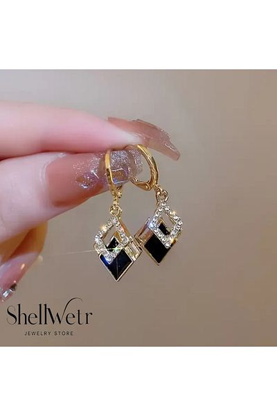 shellwetr Scarlet Mosaic Patterned Earrings Shellwetr
