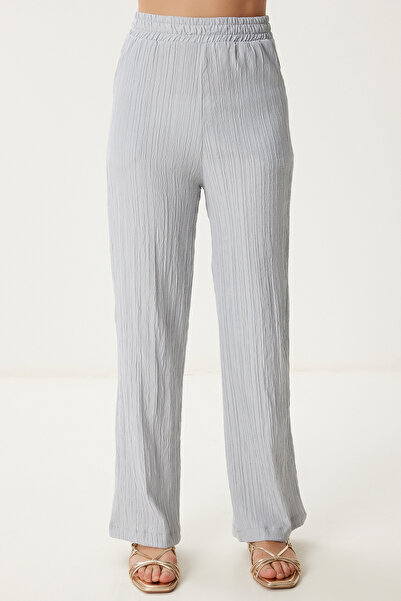 Lovelyİstanbul Kemerli Yelek Palazzo Örme Takım GRİ LBY0002