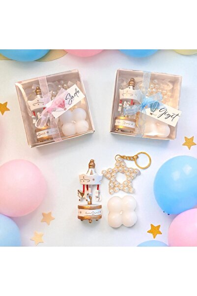 NUNU EVENT 10 Adet Kutulu Atlı Karınca, Bubble Mum, Yıldız Anahtarlık, Kişiye...