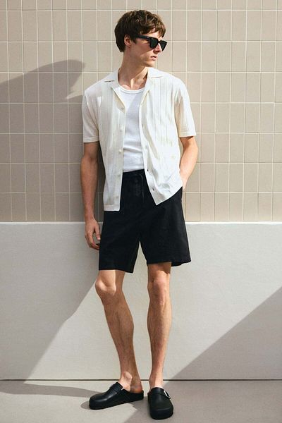 H&M Regular Fit Linen-blend Resort Shirt