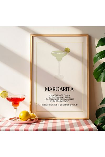 HİGUERA DAIQUIRI BAR Tablou de perete pentru bucătărie cu cadru din lemn natural