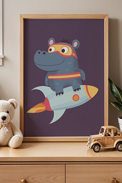 HİGUERA Πίνακας τοίχου με ξύλινο πλαίσιο για παιδικό δωμάτιο και βρεφικό δωμά...