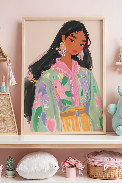 HİGUERA Θέμα Princess - Πολύχρωμο κορίτσι που φοράει παραδοσιακή στολή Παιδικ...