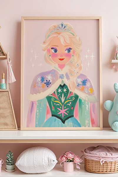 HİGUERA Θέμα Princess - Frozen Elsa Starry Background Παιδικό Δωμάτιο Ζωγραφι...