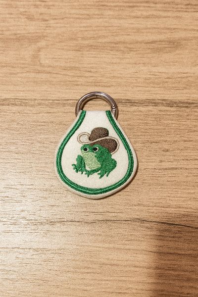 AYDK Cowboy Frog Embroidered Multi-Purpose Keychain Charm – Add Humor and Color to Your Style!