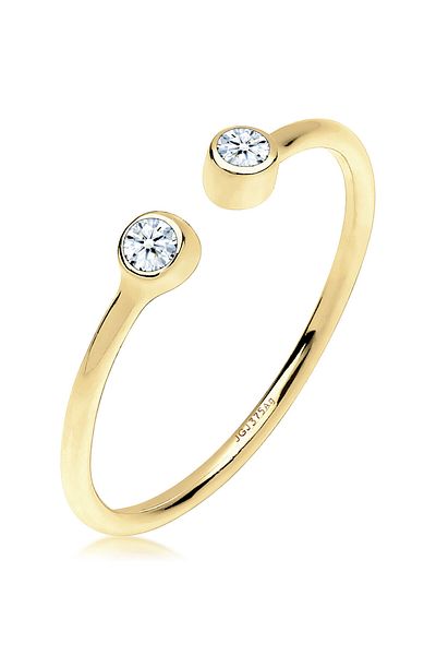 ELLI Ring Offen Statement Diamant 0.06 Ct. 375 Gelbgold