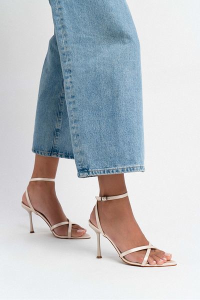 NİŞANTAŞI SHOES Talen Ten Satin Ankle Belt Detailed Women's Thin Heeled Shoes