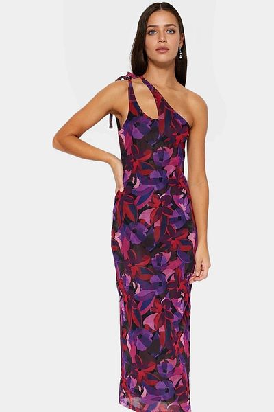 PayBuy Maxi Dress Asymmetric Collar Bodycon Mold Knitted Fabric Very Distinguished Material Special Design