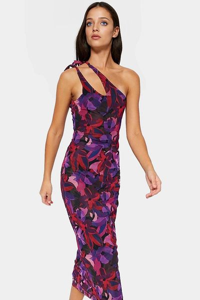 PayBuy Maxi Dress Asymmetric Collar Bodycon Mold Knitted Fabric Very Distinguished Material Special Design