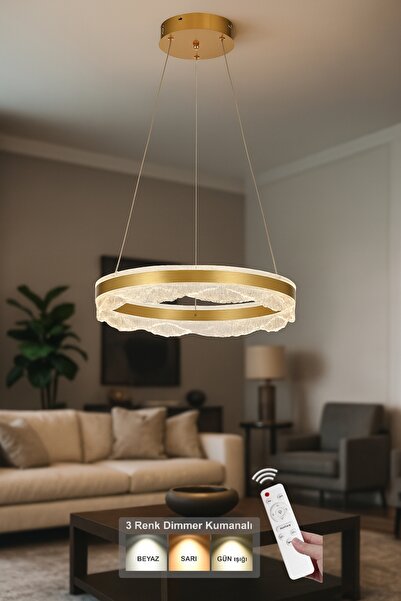 Avizemoda Estilo 50 cm Dimmer Kumandalı 3 Renk Ledli (Sarı-Beyaz-Gün Işığı) M...