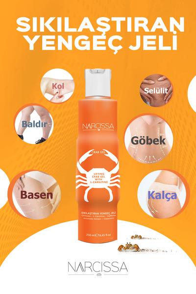 Narcissa 3 Adet - Sıkılaştırıcı Yengeç Jeli, Selülit Ve Çatlak Giderici Jel 250ml