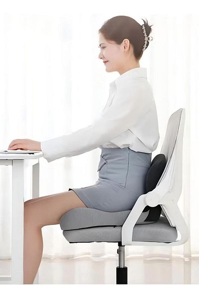 Generic Lumbar Support Pillow Seat Cushion for Office Chair Pressure Relief Sciatica & Tailbone Pain Relief