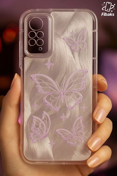 Fibaks حافظة متوافقة مع Redmi Note 11 Pro & 12 Pro 4g، حافظة مقاومة للصدمات بنمط فراشة ثلاثية الأبعاد لامعة