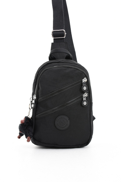 Sanmorris Чорна водостійка унісекс сумка через плече з декількома відділенням...