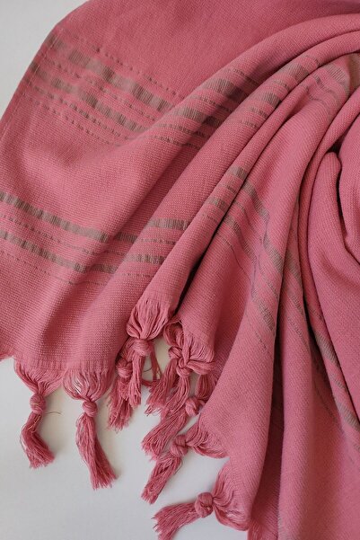 Sevim Ριγέ Πετσέτα Πεστέμαλ 90x170cm - Μαλακή και Υψηλή Απορρόφηση Νερού - 100% Βαμβάκι-Τριαντάφυλλο