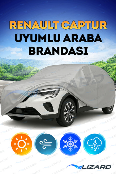 ByLizard Renault Captur Uyumlu Lüks Araba Brandası Miflonlu Branda Oto Çadır Örtü
