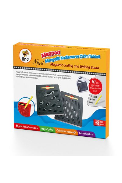 Lino تابلت Magpad Mini المغناطيسي للترميز والرسم (يتضمن بطاقات القالب)