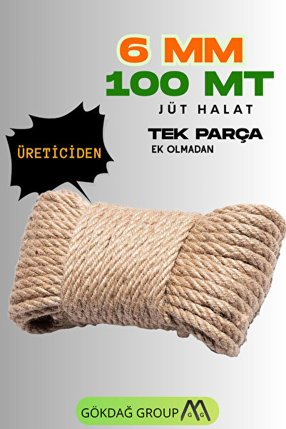 GÖKDAĞ GROUP 6 MM 100 Metre Jüt Halat İthal Dekor İp