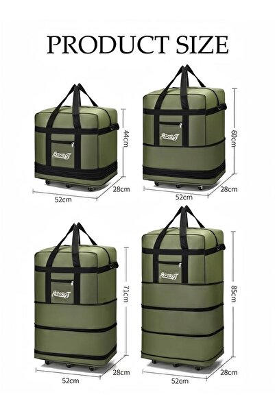 Generic Expandable Suitcase Bag Foldable Rolling Luggage Bag, 3 Lays Waterproof Oxford Duffle Bag Sui