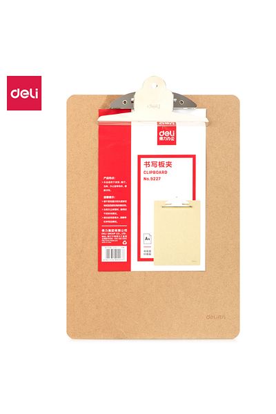 Deli 9227 Clipboard A4 Brown – Ideal for Office, School, and Organization