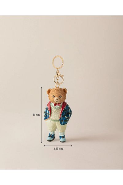 Madame Coco Boris Bear Keychain - Navy Blue/Light Beige