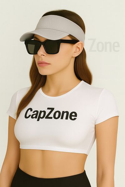 CapZone Visor Hat Unisex Tennis Hat with Uv Protection 100% Cotton Light Gray