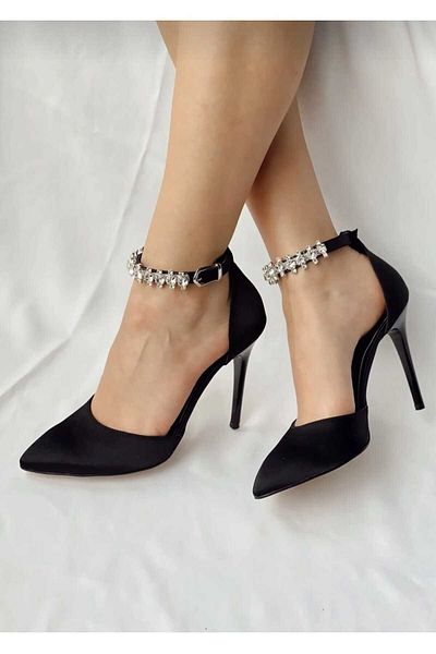 Zenvea Satin Ankle Stone Orthopedic Thin Heel
