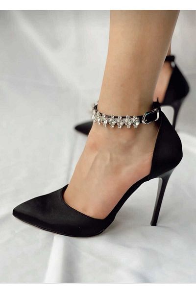 Zenvea Satin Ankle Stone Orthopedic Thin Heel