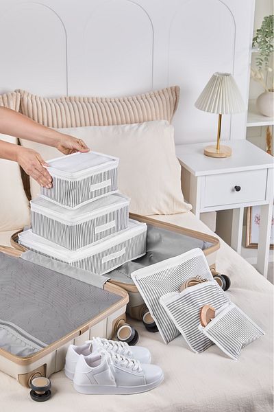 ESTİ Striped 6-Piece Suitcase Organizer Set