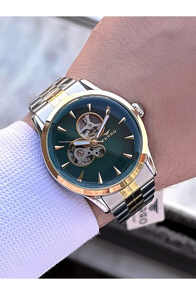 FERRO 3 Atm Waterproof Automatic Mechanism Men's Wristwatch - 2 Years Warranty, Steel Band Ef.31457-A6