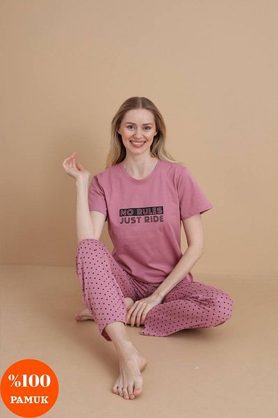shopshop Women's Koala Printed Plaid 100% Cotton Short Sleeve Pocket Summer Pajama Set