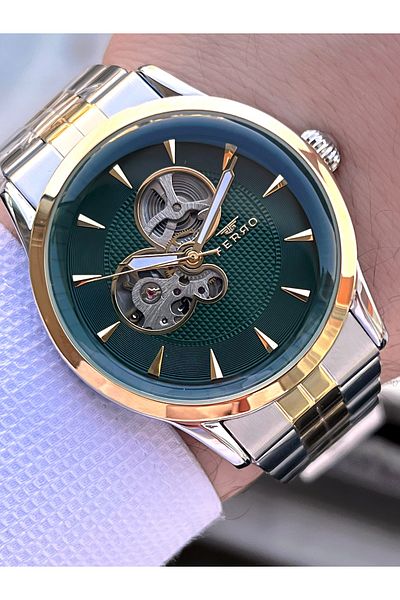 FERRO 3 Atm Waterproof Automatic Mechanism Men's Wristwatch - 2 Years Warranty, Steel Band Ef.31457-A6