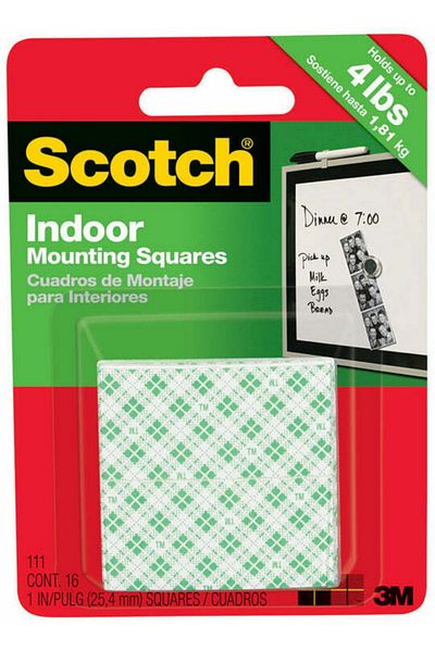 3M Scotch Heavy Duty Mounting Squares 1x1 Inch - 16 Pcs | Strong Double-sided Tape