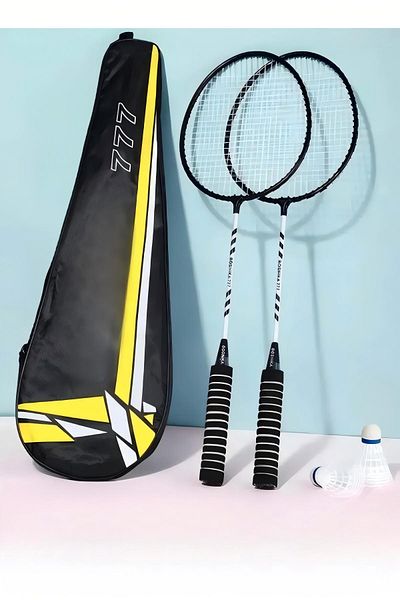 Generic Badminton Racket Set One Pair Of Lightweight Badminton Rackets With 3 Shuttlecocks And 1 Bag
