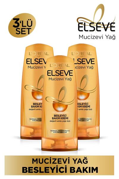 ELSEVE Mucizevi Yağ Besleyici Bakım Kremi Amla Yağı 360 ml X 3 Adet