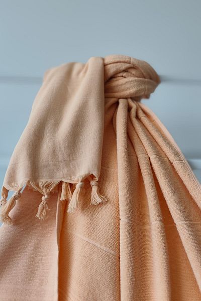 Sevim 100% Cotton Beach Towel - Soft Towel Peshtemal 90X170Cm - Salmon