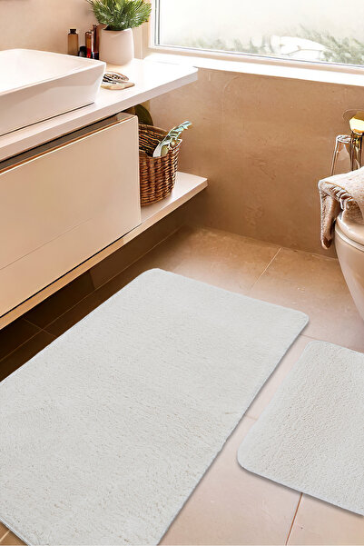 Giza Home 2'li Peluş Banyo Paspası Takımı – Yumuşak Kaymaz Tabanlı Klozet Tak...